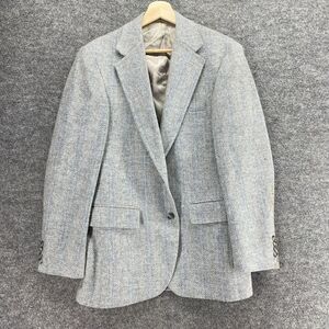 Hunting Horn Blazer Men 38 Gray One Button Collared Long Sleeve Lined Wool